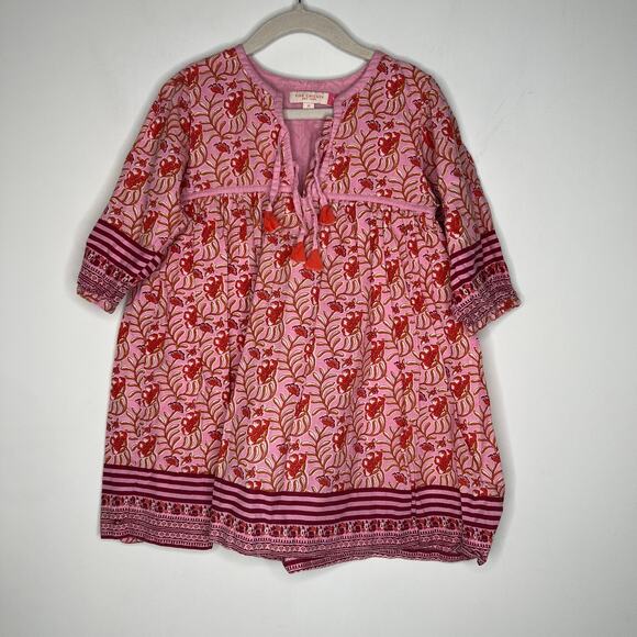 Pink Chicken Floral Pink and Red Casual Dress - Picture 2 of 5